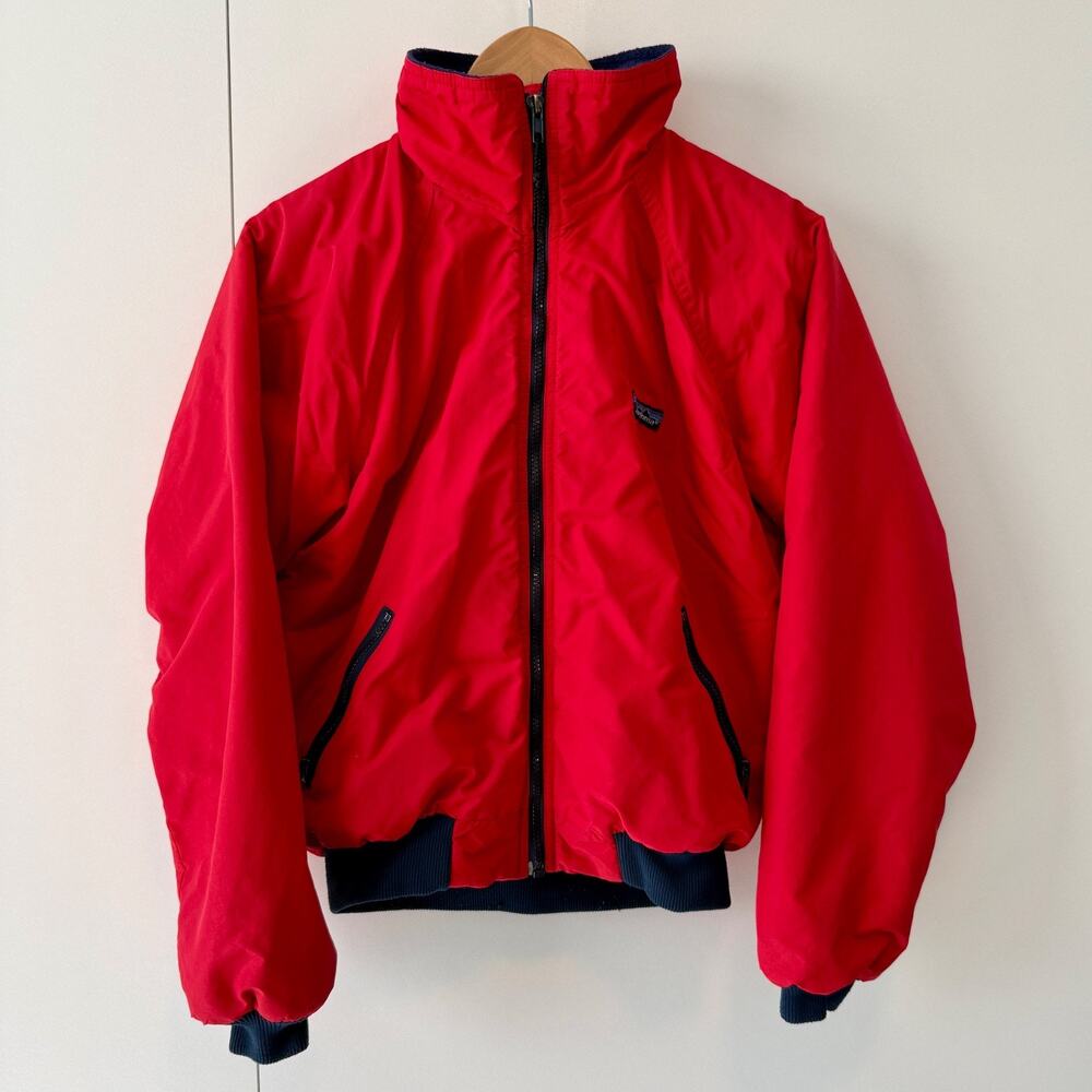 Patagonia Men's Small Shelled Synchilla Fleece Lined Bomber Jacket Red Vintage